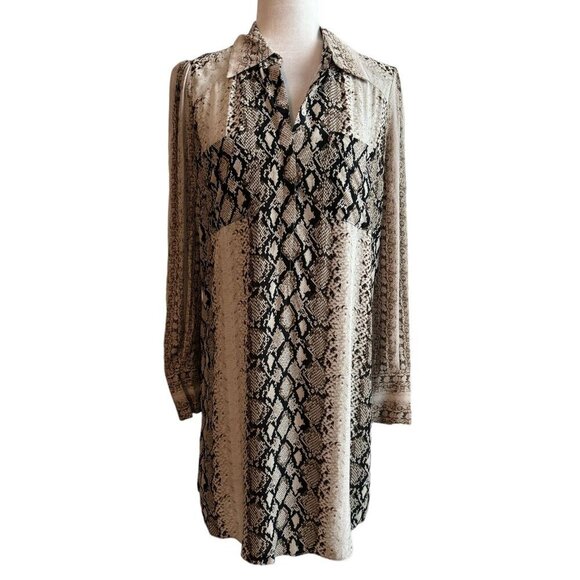 JOIE NWT $328 Talma Snakeskin Print Shirtdress Long Sleeves Women's Size Sm - Picture 2 of 11